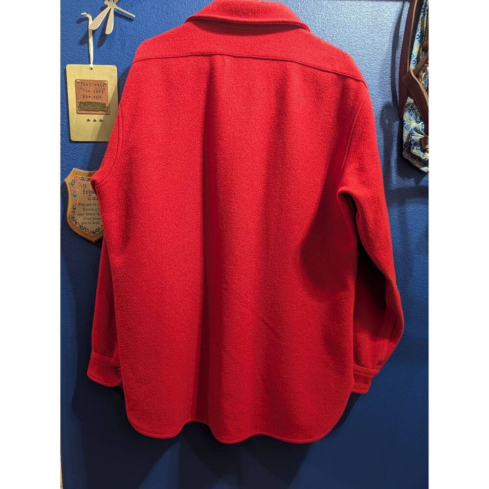 Vintage Pendleton Solid Red Cpo Wool Jacket Usa M… - image 4